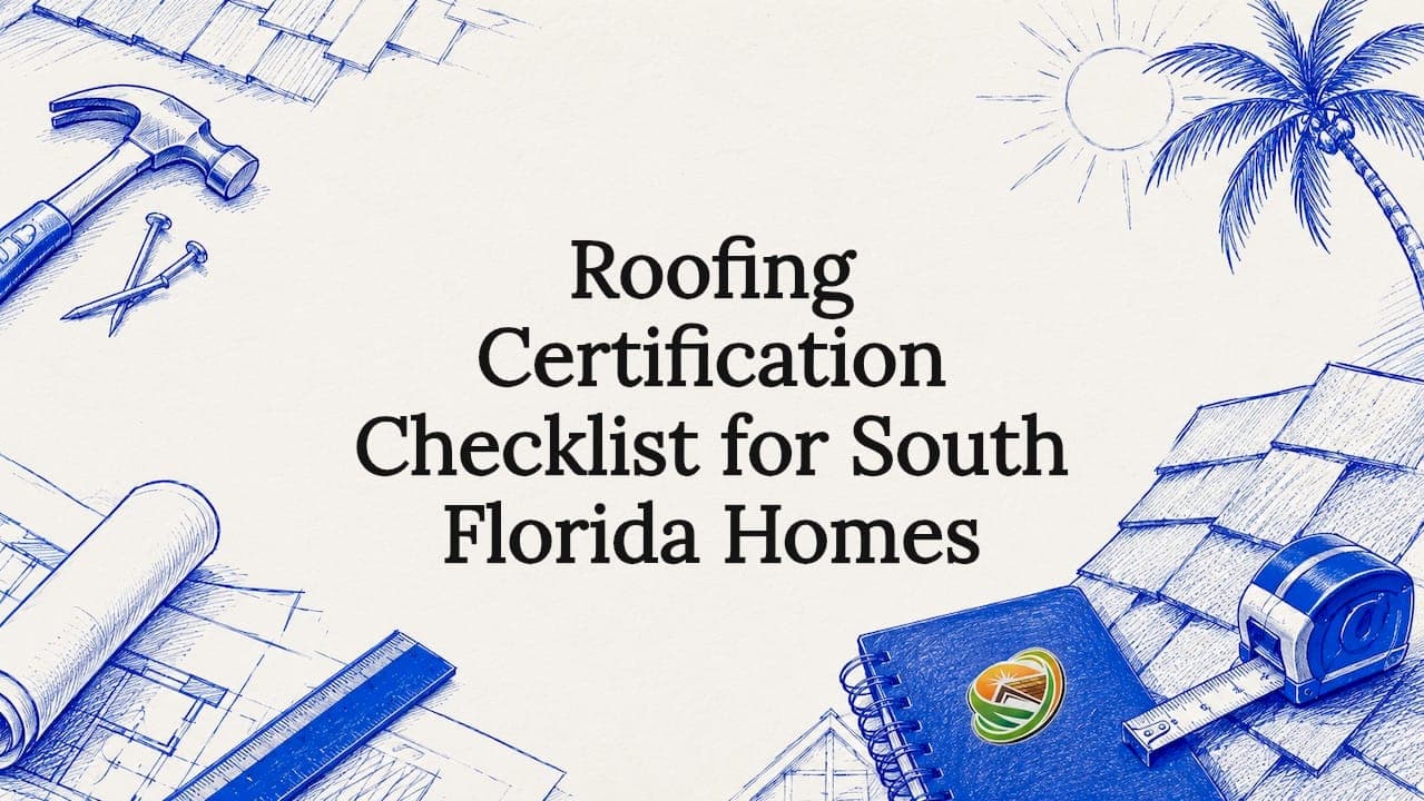 Roofing Certification Checklist for South Florida Homes