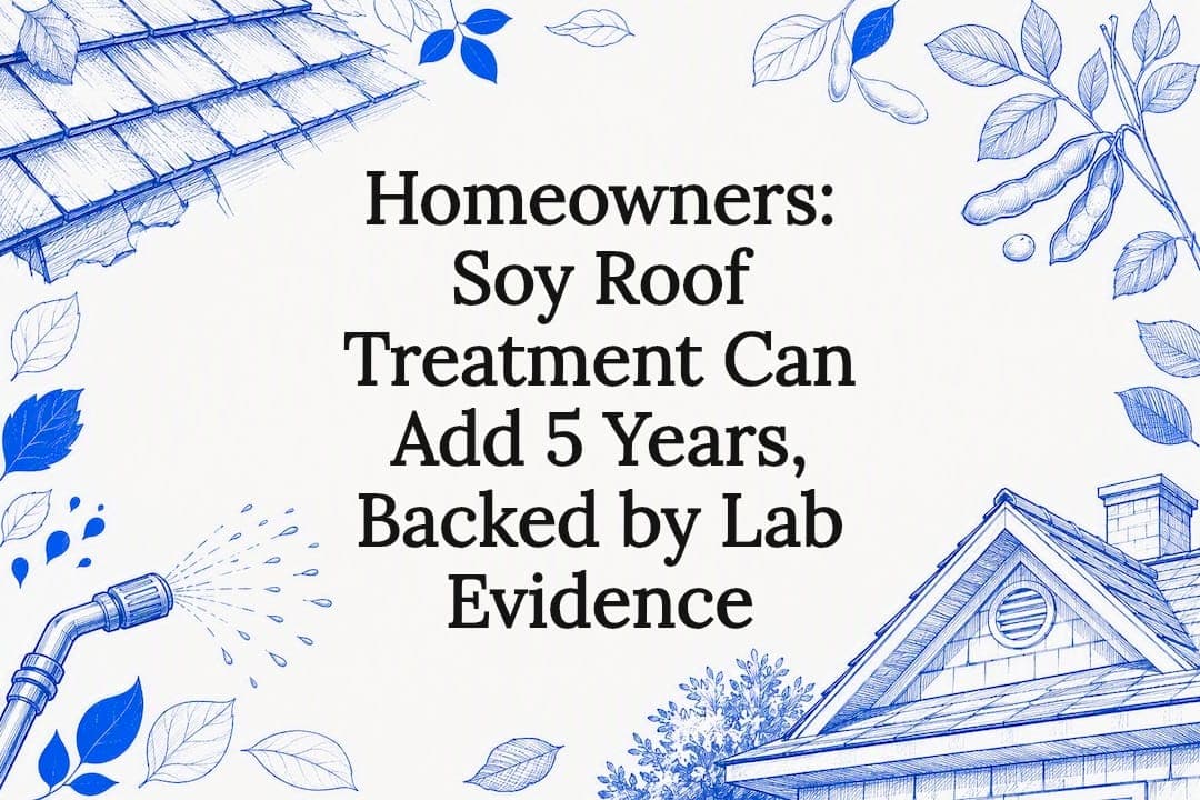 Homeowners: Soy Roof Treatment Can Add 5 Years, Backed by Lab Evidence