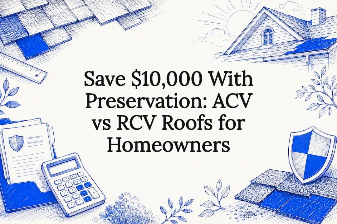 Save $10,000 With Preservation: ACV vs RCV Roofs for Homeowners