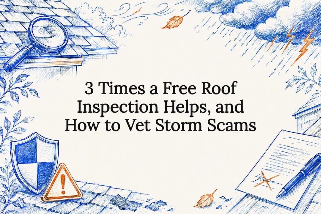 3 Times a Free Roof Inspection Helps, and How to Vet Storm Scams