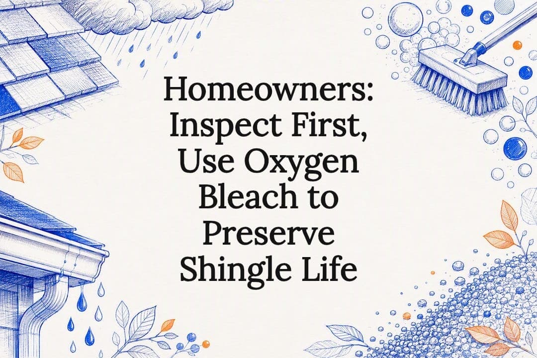Homeowners: Inspect First, Use Oxygen Bleach to Preserve Shingle Life