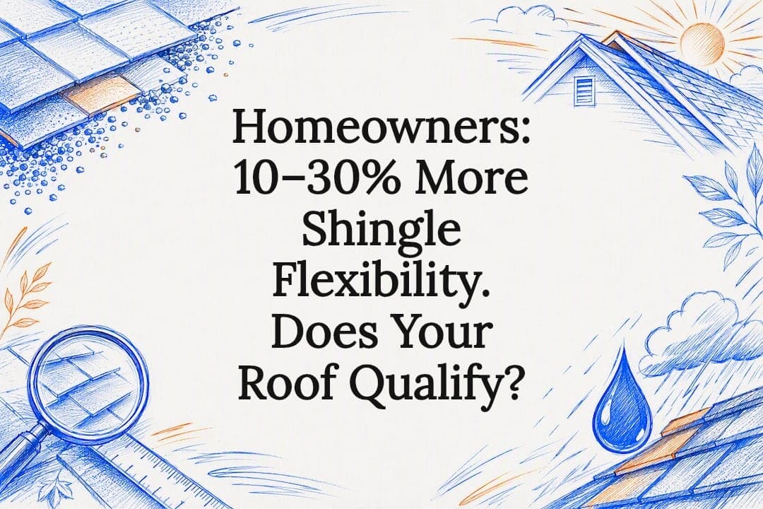Homeowners: 10–30% More Shingle Flexibility. Does Your Roof Qualify?