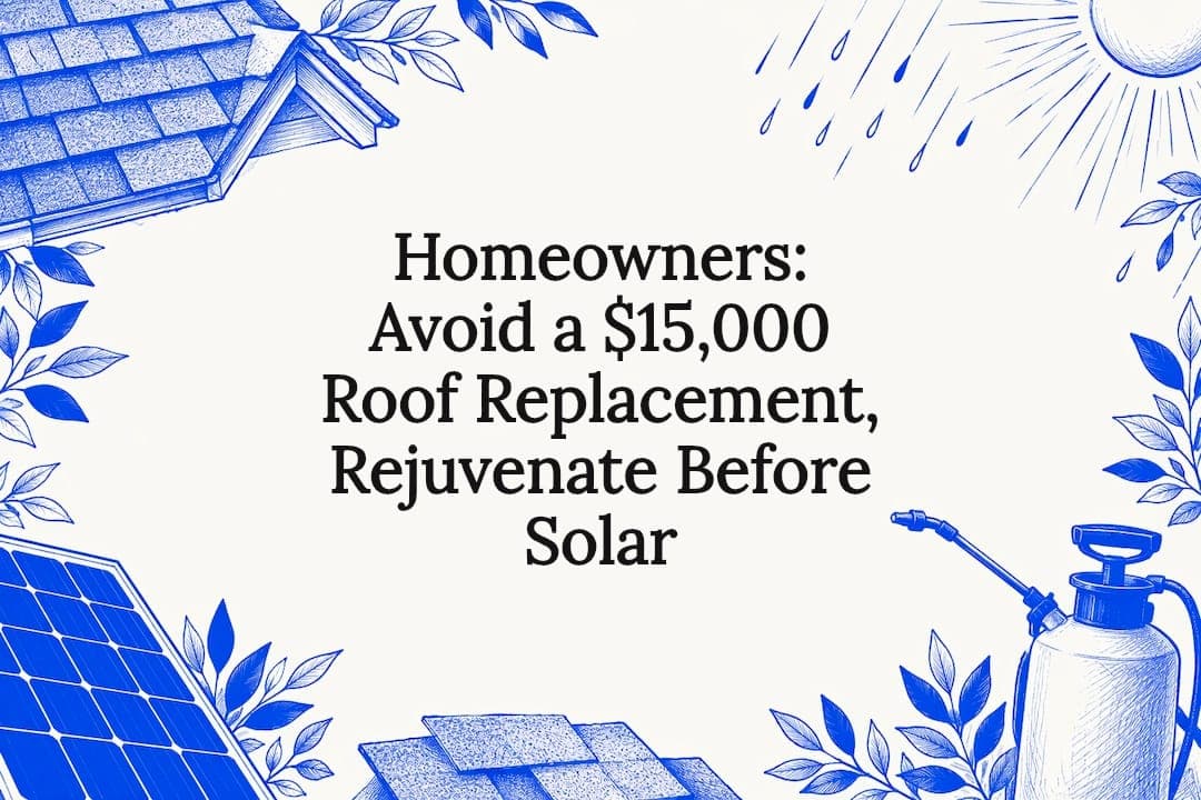 Homeowners: Avoid a $15,000 Roof Replacement, Rejuvenate Before Solar