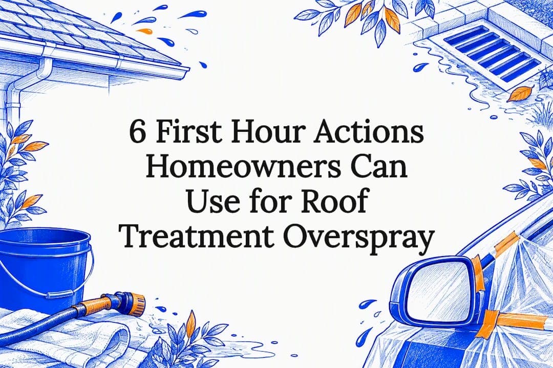 6 First Hour Actions Homeowners Can Use for Roof Treatment Overspray